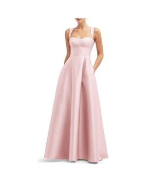 Alfred Sung Bustier Tie Back Gown - Pink