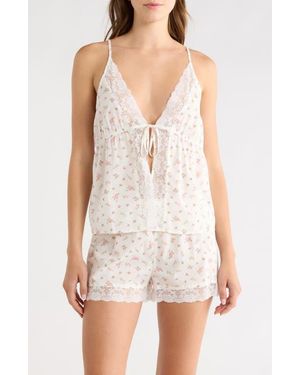 Open Edit Flirty Short Cotton Pajamas - White
