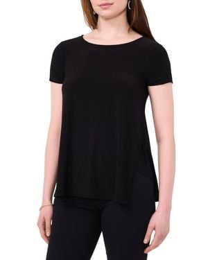 Chaus Split Hem Bateau Neck T-Shirt - Black