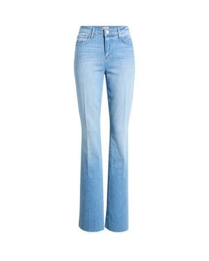 L'Agence Ruth Raw Hem Straight Leg Jeans - Blue