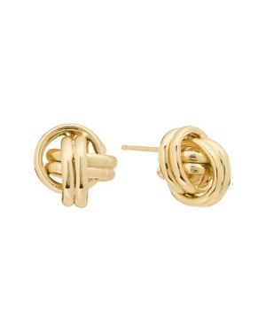 ATHRA LUXE Knot Stud Earrings - Metallic