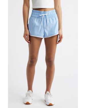 Rip Curl Smocked High Waist Drawstring Shorts - Blue