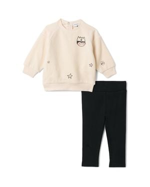 Charlotte & George Prince Print Sweatshirt And Leggings Set - Natural