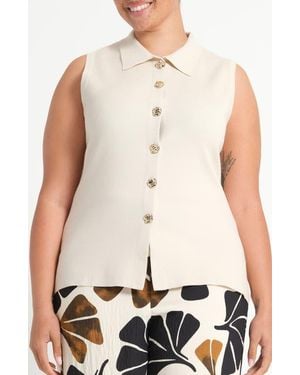 Estelle Leya Knit Sleeveless Top - White