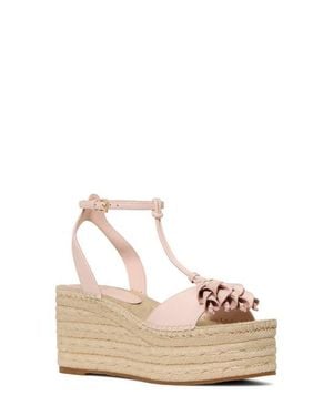 Kate Spade Ankle Strap Espadrille Platform Wedge Sandal - Natural