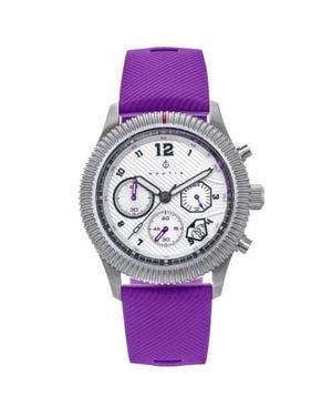 Nautis Meridian Chronograph Strap Watch W/Date - Purple