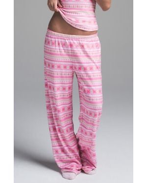 Skims Logo Plush Pointelle Pajama Pants - Pink