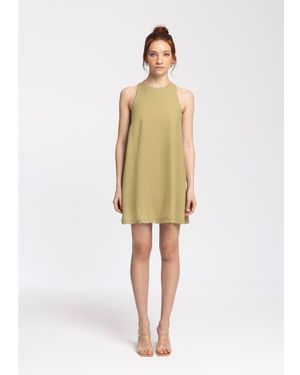 Monlicia Calia Linen Blend Sleeveless Fit & Flare Mini Dress - Natural