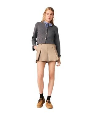Maje Removable Striped Collar Cardigan - Black