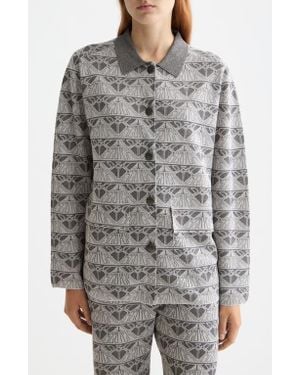 Scotch & Soda Logo Jacquard Sweater Jacket - Gray