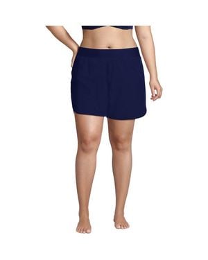 Lands' End Plus Size Sunshade Upf 50 5 Board Shorts With Panty - Blue