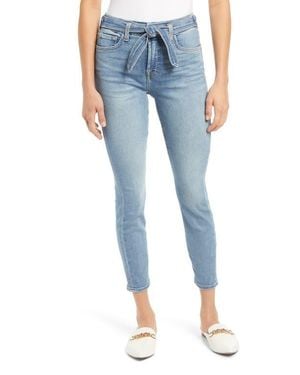 7 For All Mankind Tie Front Ankle Skinny Jeans - Blue