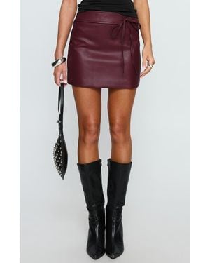 Princess Polly Moneyshot Faux Leather Miniskirt - Red