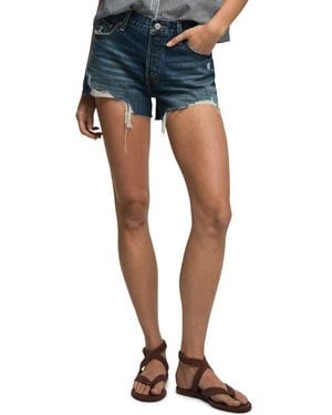 Lucky Brand High Waist Denim Mom Shorts - Blue