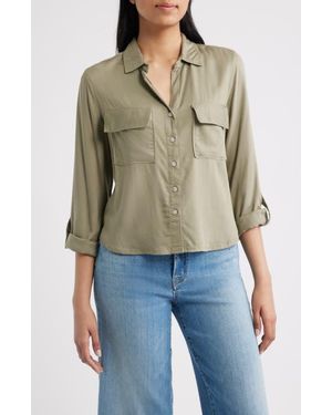 Beach Lunch Lounge Felicity Button-Up Shirt - Green