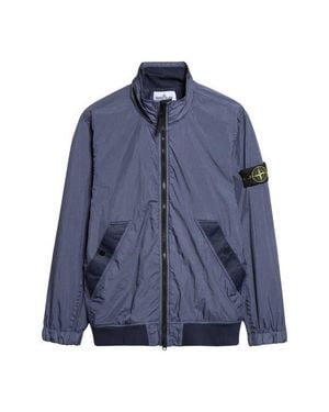 Stone Island Crinkle Reps Nylon Hooded Jacket - Blue