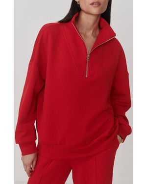 Varley Hawley Half-Zip Sweatshirt - Red