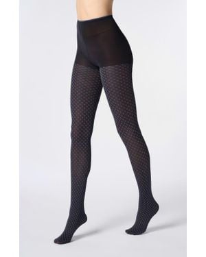 Oroblu Tie Pattern Tights - Blue
