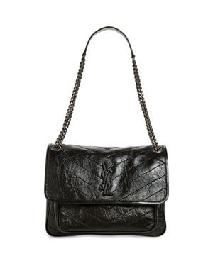 Saint Laurent Medium Niki Matelassé Leather Shoulder Bag - Black