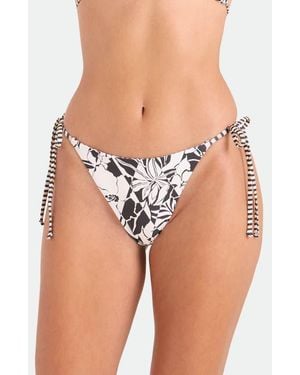 Volcom Hibiscus Diamond Side Tie Bikini Bottoms - Blue