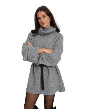 Belle & Bloom Cuddle Me Oversized Tunic Sweater - Gray