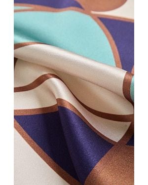 SILKSILKY Pure Silk Colored Square Scarf - Blue