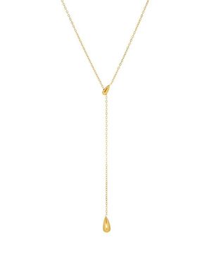Marlyn Schiff Droplet Waterproof Lariat Necklace - Metallic