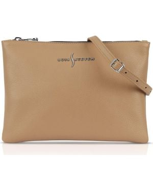 Luis Steven Crossbody Leather Pouch - Natural