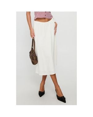 Princess Polly Persuasion Side Tie Midi Skirt - White