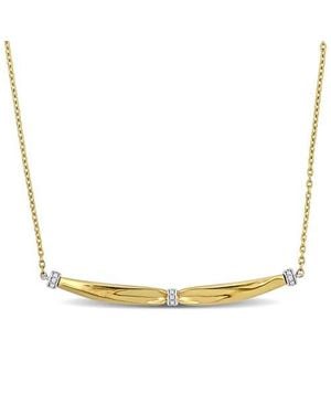 Julianna B Diamond Accent Bar Necklace 14K - Metallic
