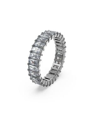 Swarovski Matrix Baguette Crystal Eternity Ring - Gray