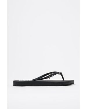 Bimba Y Lola Flip-Flop With Piercings - White