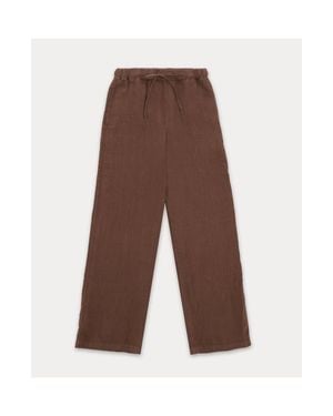 Fortela Jaleh Linen With Drawstring Pants - Brown