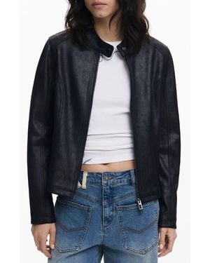 Desigual Faux Leather Jacket - Black
