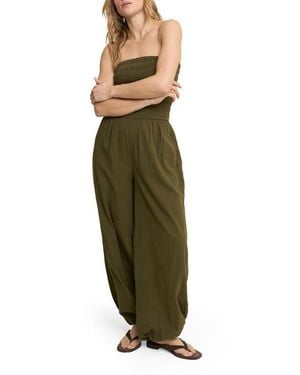 Nobody's Child Carly Strapless Cotton Jumpsuit - Green