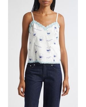 Sandy Liang Selkie Cotton Camisole - Blue