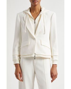 Cinq À Sept Le Petite Khloe Zip-Up Hoodie Blazer - White