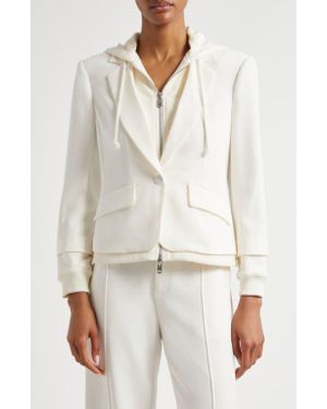 Cinq À Sept Le Petite Khloe Zip-Up Hoodie Blazer - White