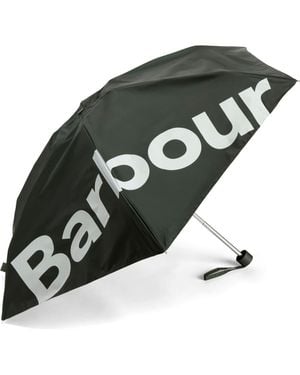 Barbour Logo Print Telescopic Mini Umbrella - Green