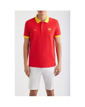 BOSS Lux Paddy Cotton Polo - Red