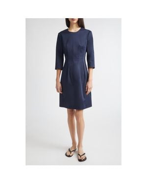 Partow Blair Stretch Cotton Sheath Dress - Blue