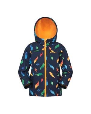 Mountain Warehouse Childrens/Kids Exodus Printed Water Resistant Soft Shell Jacket - Blue