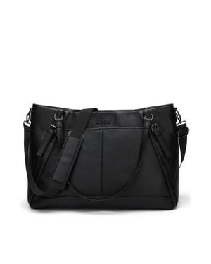 Elle Leisure Luxe 33L Vegan Leather Weekender Duffel Bag - Black