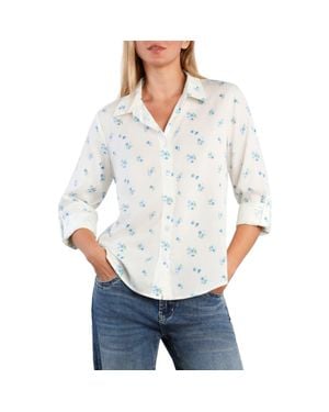Billy T Cotton Blend Button-Up Shirt - White