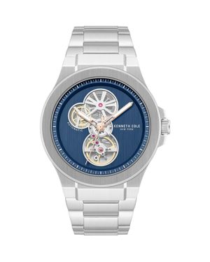 Kenneth Cole Grove Open Heart Automatic Watch, 43Mm - Metallic