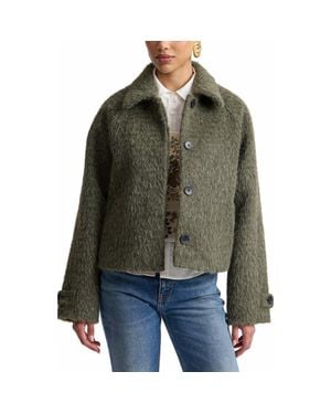 Avec Les Filles Crop Wooly Jacket - Green