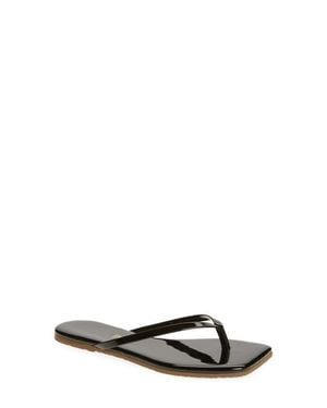 TKEES Lily Square Toe Flip Flop - White