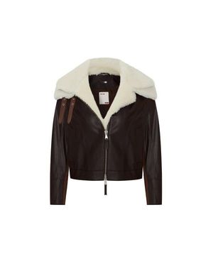 Pcfg Double Collar Leather Jacket - Black