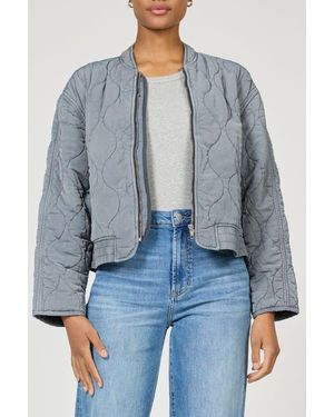 DEAR JOHN Maverick Zip Front Quilted Jacket - Blue