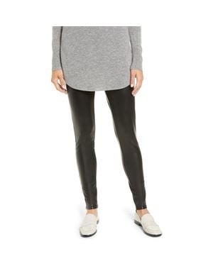 Halogen® Faux Leather Leggings - Gray